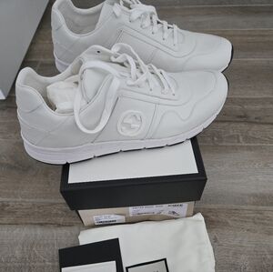 Gucci White Leather Runner Sneakers
